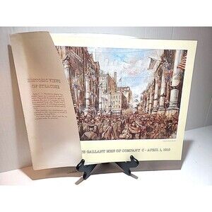NOS Vintage 11 X 14 Syracuse Lithograph 1919 With History Of Painting WW1